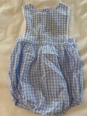 Bella Bliss Blue Gingham Bubble Romper- Size 18mo